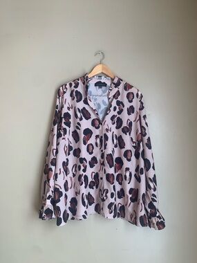Eloquii Frankie Cheetah Print Button Down Shirt Size 3x Blouse Animal Print